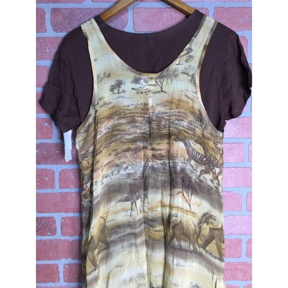 Vintage Rabbit Rabbit Rabbit Designs Two Piece Set Maxi Dress Overlay Brown 8M - Picture 6 of 10